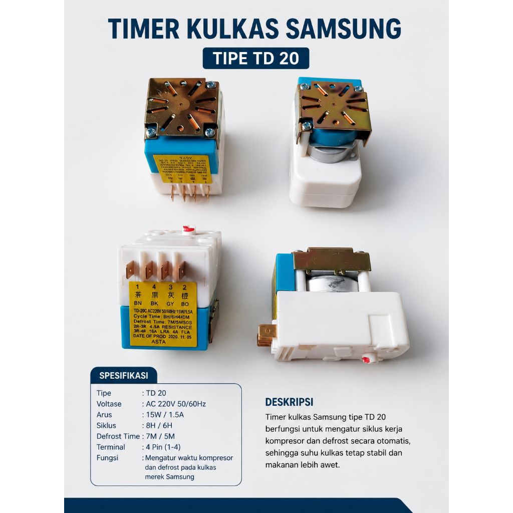 Timer kulkas samsung tipe TD20c / timer kulkas samsung