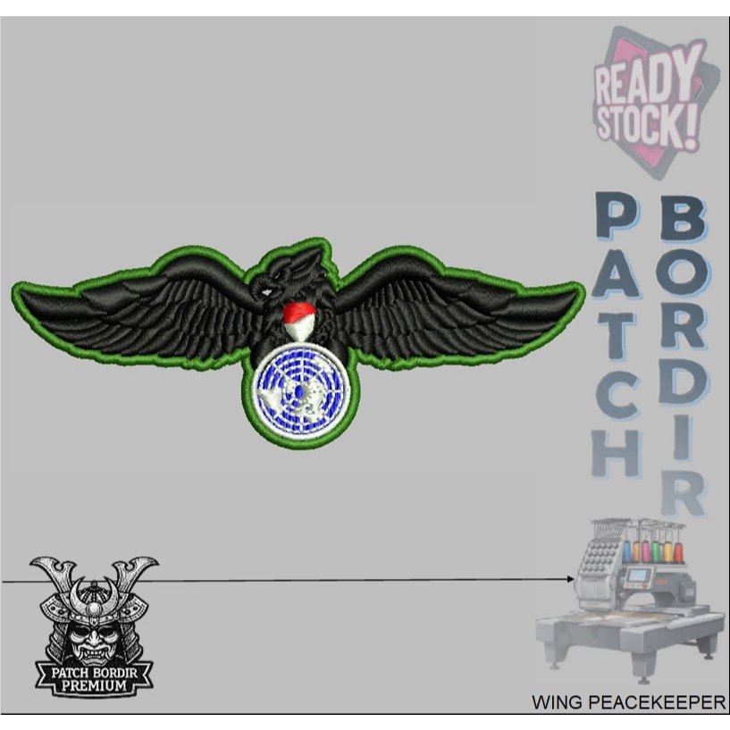 BREVET WING PEACEKEEPER PDL TNI AD PERKERAS MIKA BORDIR EMBROIDERY - IBP