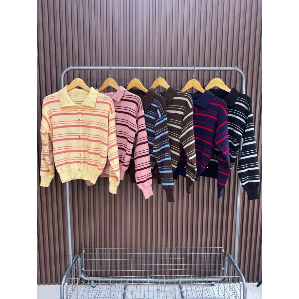 ELORA STRIPE CARDIGAN | CARDIGAN RAJUT STRIPE | CARDIGAN RAJUT WANITA | CARDIGAN KNIT