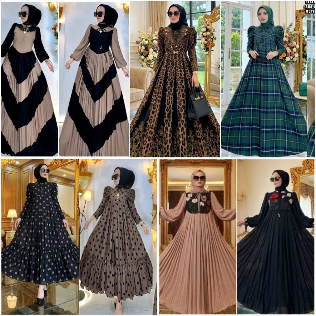 COD  NEW SHR ORI DRESS MAXI GAMIS MIDI WOLLFIS LANGSING BLAZZER katun bkk zipper leopard princess ka