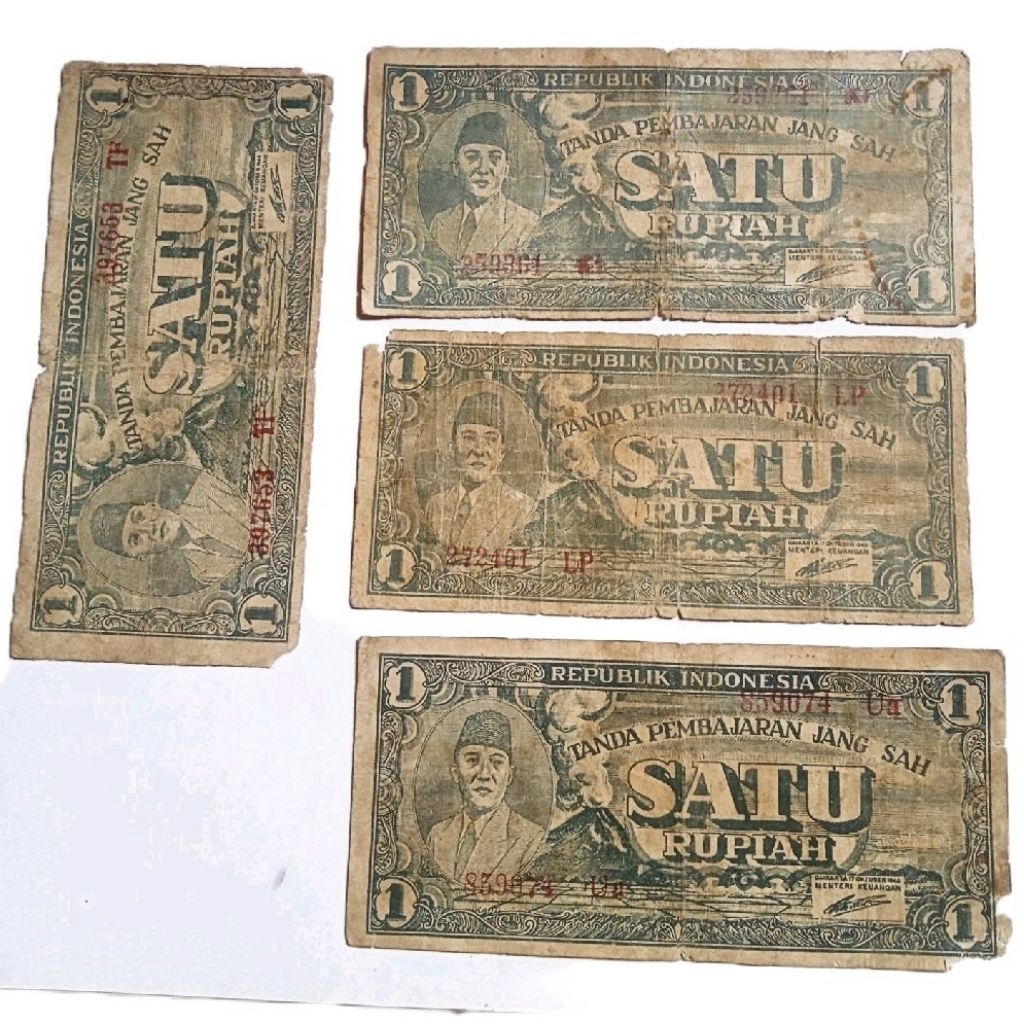 UANG 1 RUPIAH 1945 PAKET 4 LEMBAR
