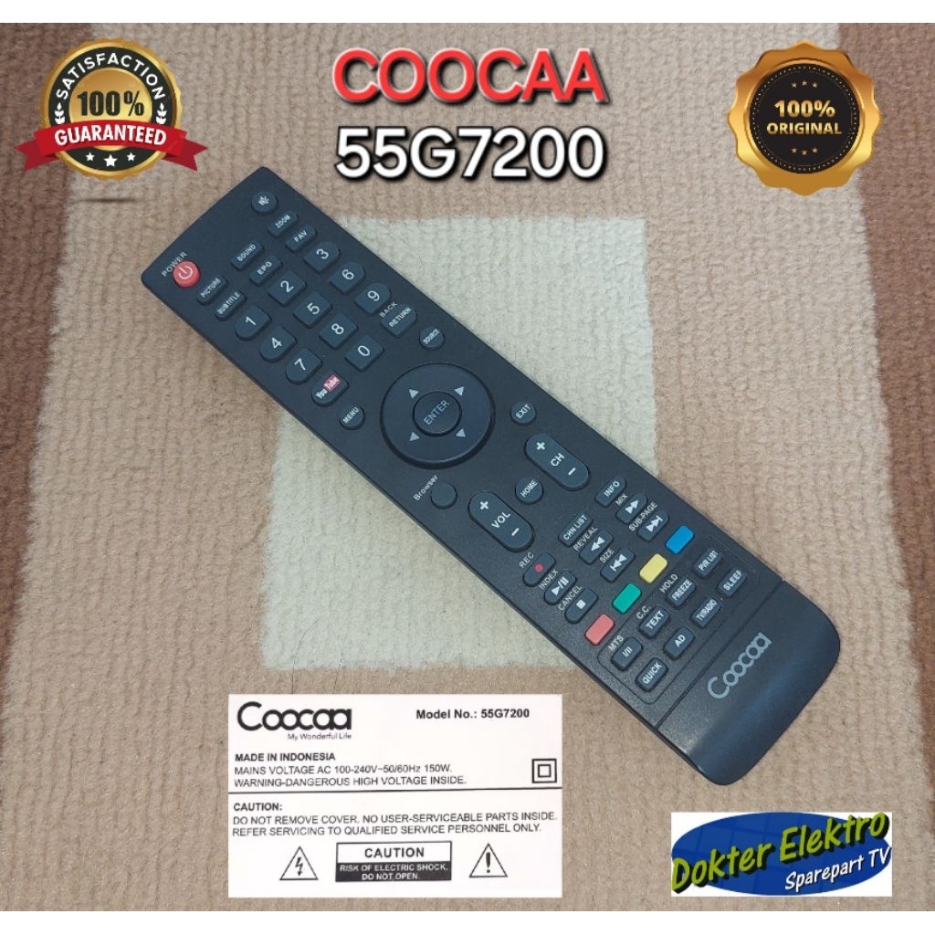 REMOTE TV COOCAA 55G7200 ORIGINAL