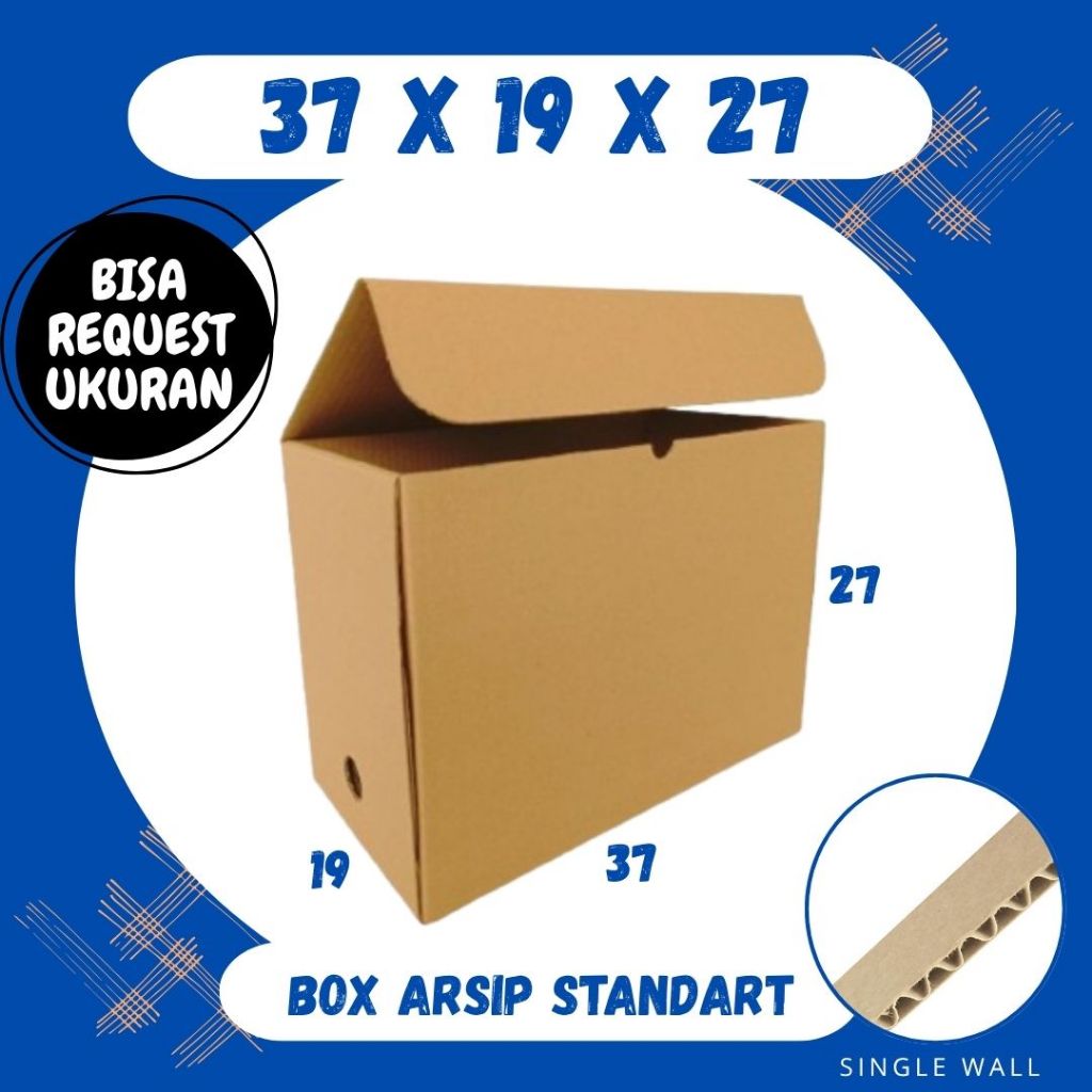 Box Arsip Standart 37x19x27 Coklat Polos Kardus Arsip Packing/polos/Arsip/File/filebox/arsipbox/ box