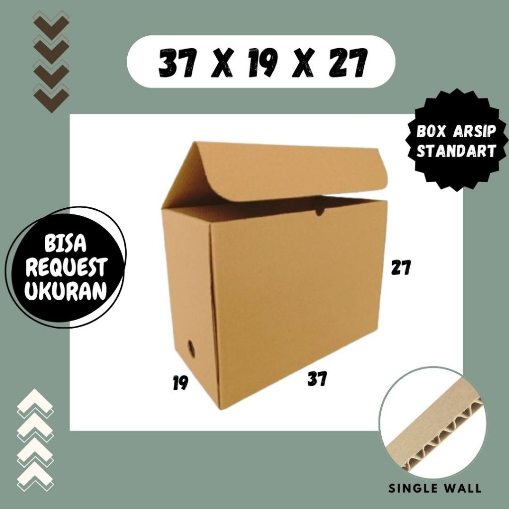 Box Arsip Standart 37x19x27 Coklat Polos Kardus Arsip Packing/polos/Arsip/File/filebox/arsipbox/ box
