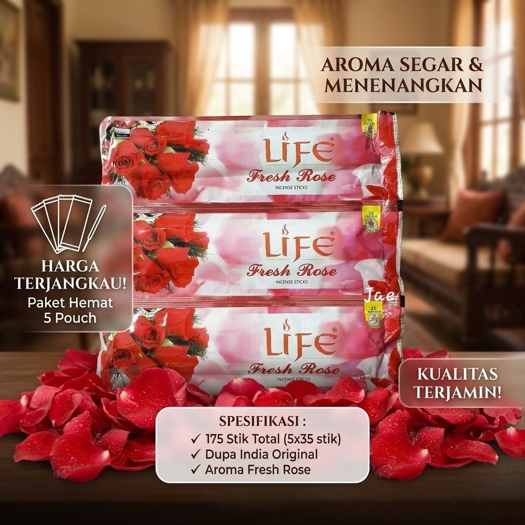 LIFE Dupa Mawar Renteng 5 pouch Dupa Wangi India Dupa Hitam