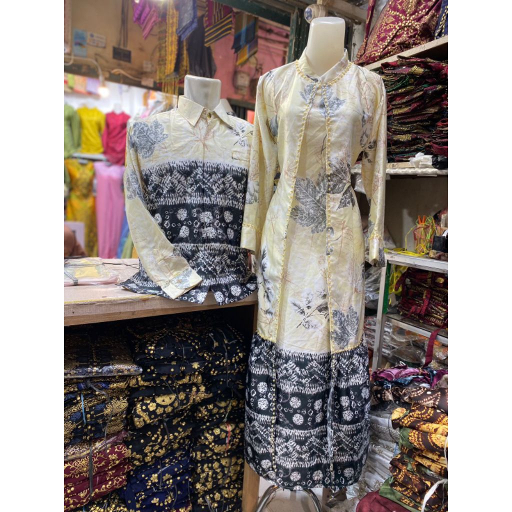 GAMIS ECOPRINT JUMPUTAN FULL MUTIARA