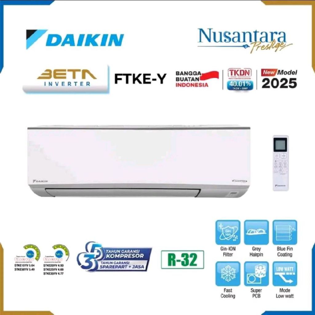 AC 1pk Inverter Daikin STKE25YV | FTKE25YV14 RKE25YV14 25YV14 Nusantara