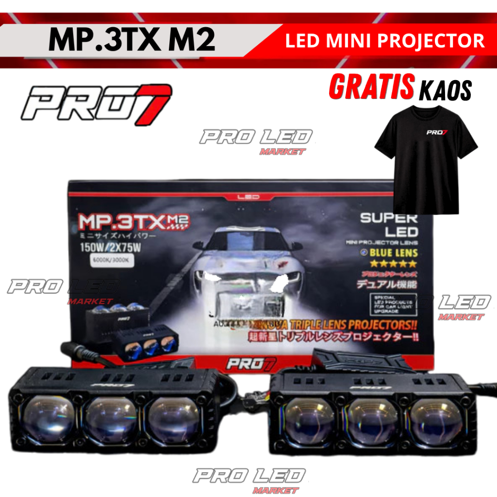 [GRATIS KAOS] MINI PROJECTOR PROJIE 3 MATA LENSA PRO 7 PRO7 MP3TX MP3TX-M2 MP 3TX PREMIUM MARK II MK