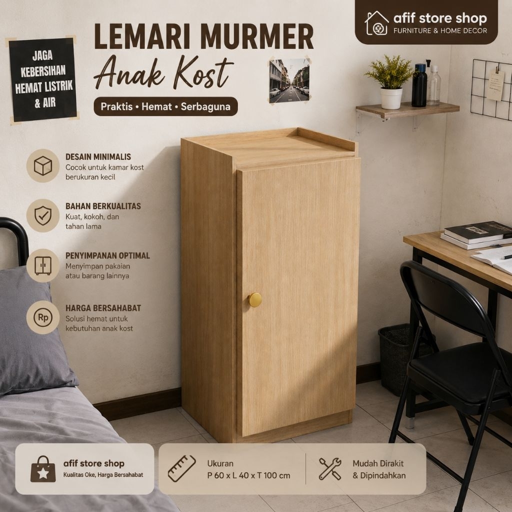 Lemari murmer anak kost, lemari minimalis, lemari yang banyak dicari anak kost
