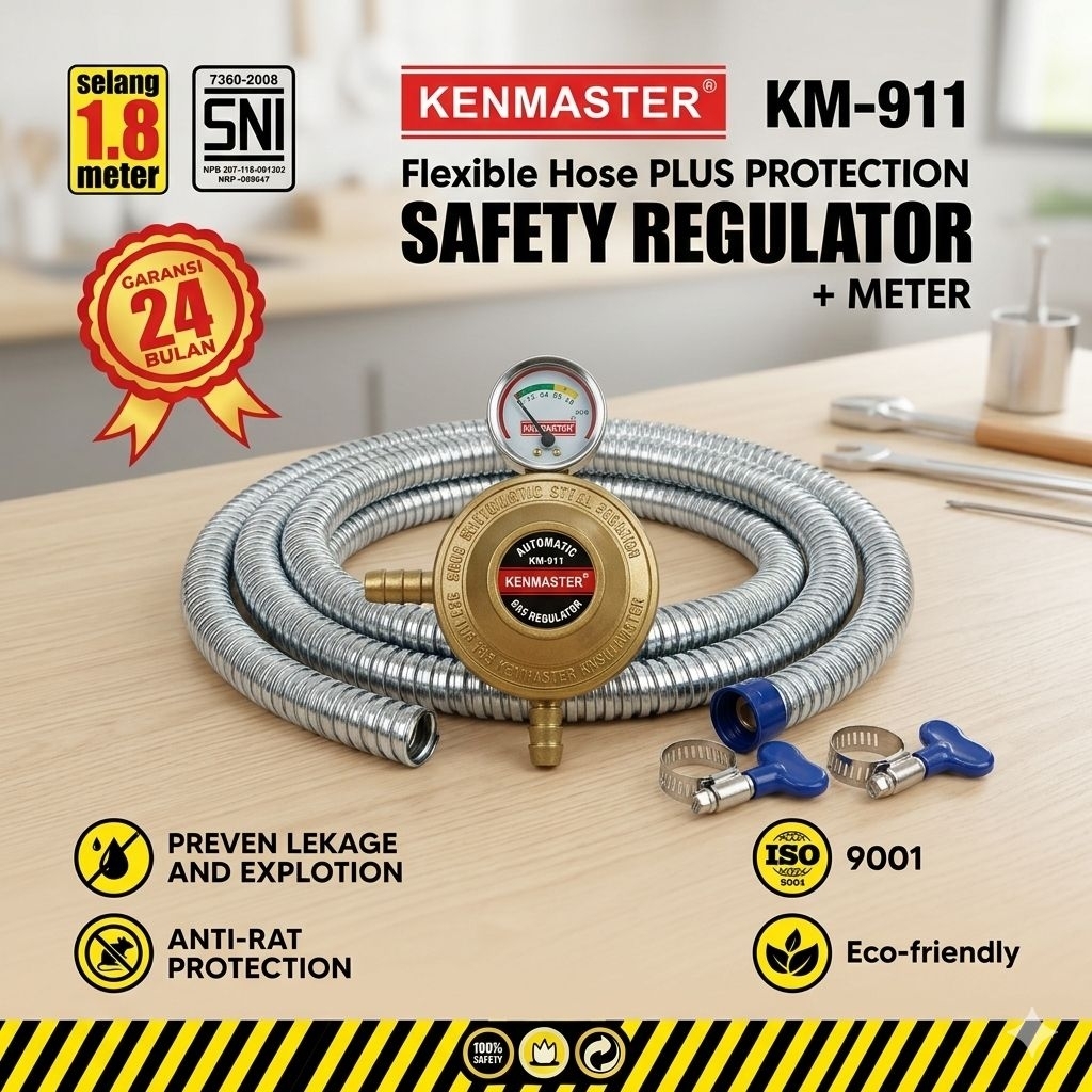 Kenmaster Selang Dan Regulator Gas Paket + Protection