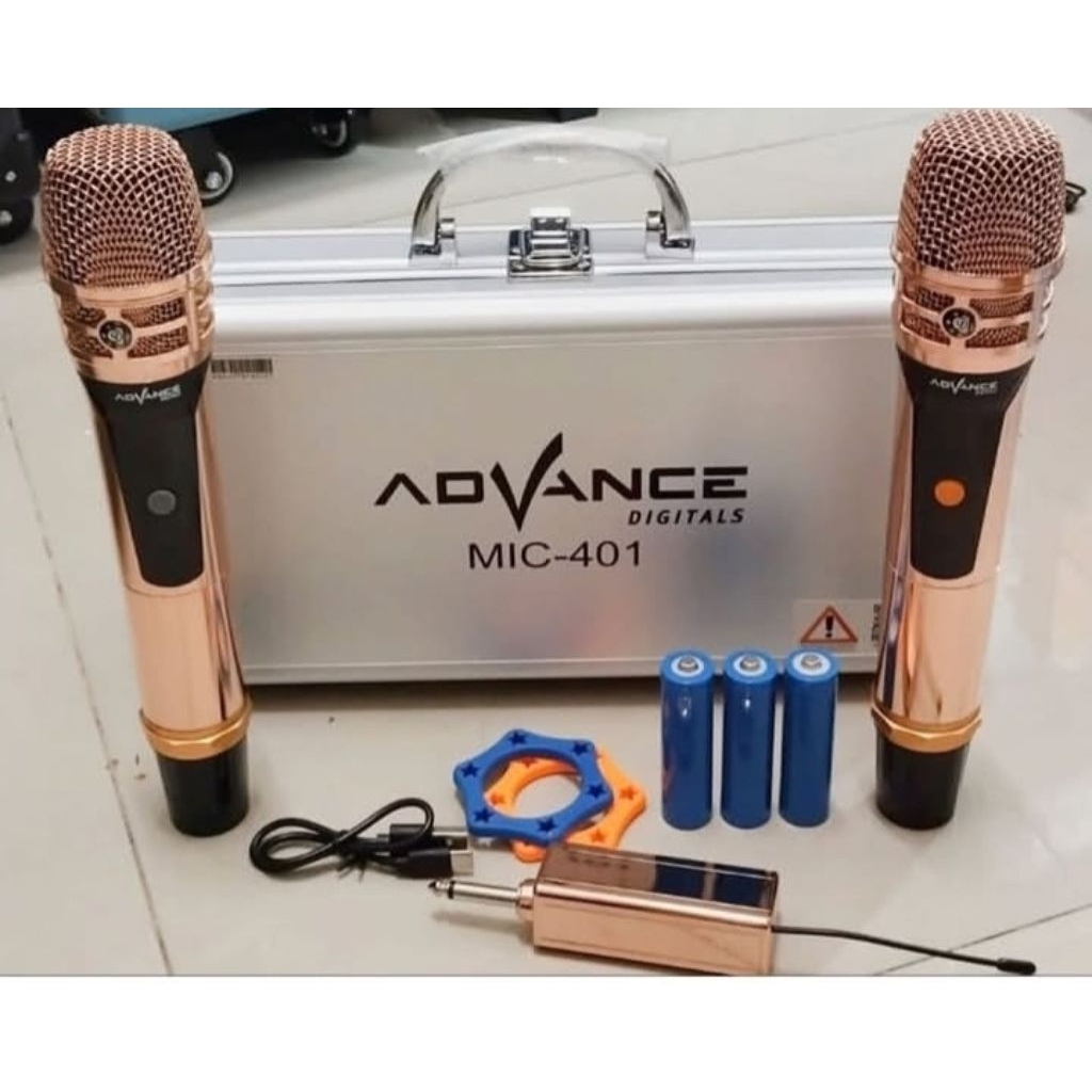 mic wireless double advance 401 microphone advance 401
