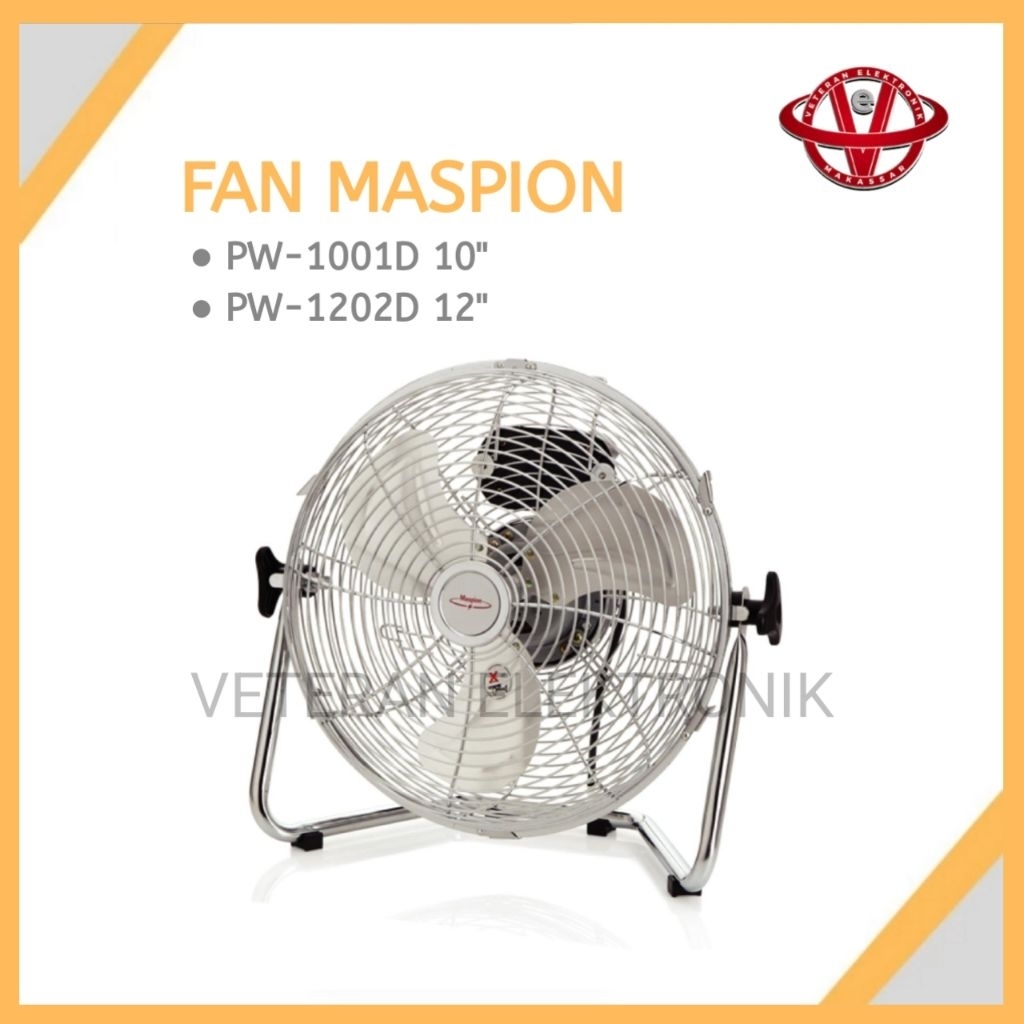 Kipas Angin MASPION 10" PW-1001D & 12" PW-1202D Besi Duduk Meja / Power Fan