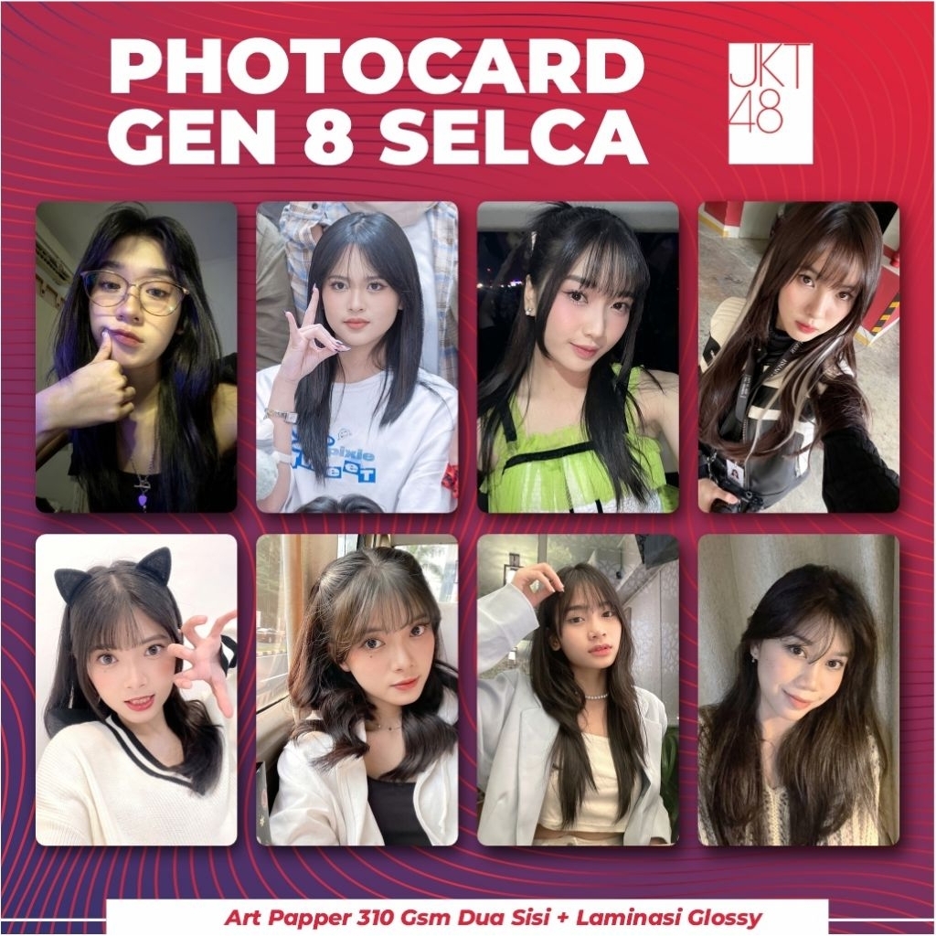 PHOTOCARD SELCA JKT48 GEN8 UNOFFICIAL FANMADE CEPIO LULU FLORA ONIEL REVA ADEL ARA MIRA
