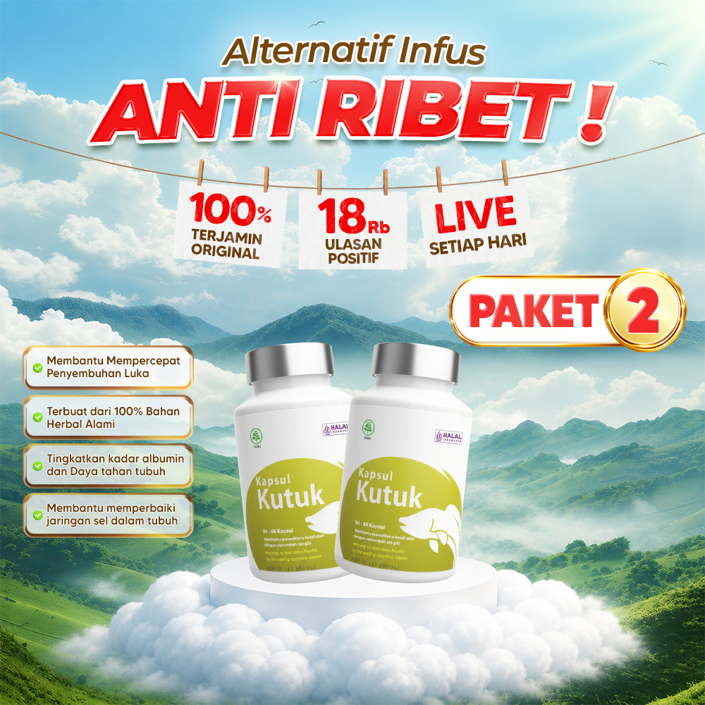 Kapsul Kutuk Paket 2 Botol - Solusi Infus Albumin Mahal / Keringkan Luka / Albumin Ikan gabus