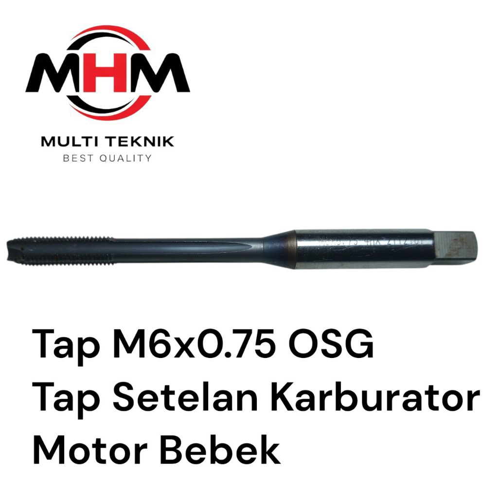 Tap M6x0.75 Merk OSG Original Tap setelan angin Gas Karburator Motor Bebek Drat Halus