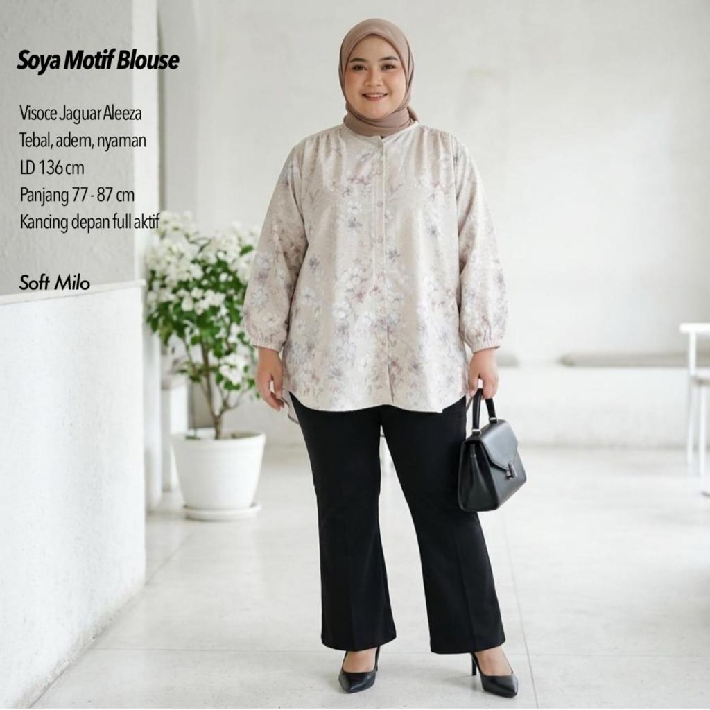 BLOUSE VISCOSE JAGUAR SIZE JUMBO / BLOUSE KEKINIAN / BLOUSE ELEGAN / BLOUSE WANITA TERBARU / SOYA BL
