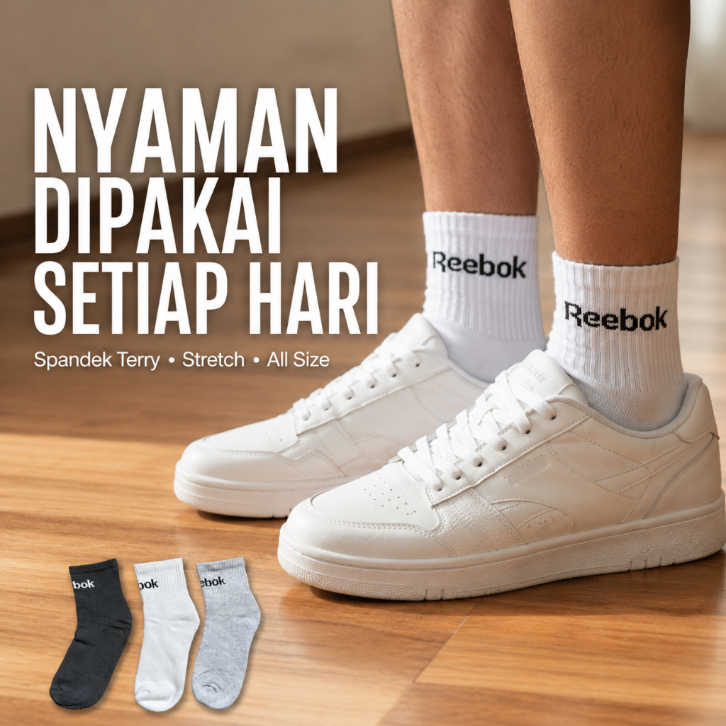 KAOS KAKI R.B/ KAOS KAKI REBOOK ORIGINAL BNWB/ KAOS KAKI REBOOK PANJANG/ KAOS KAKI REBOOK PRIA/ KAOS
