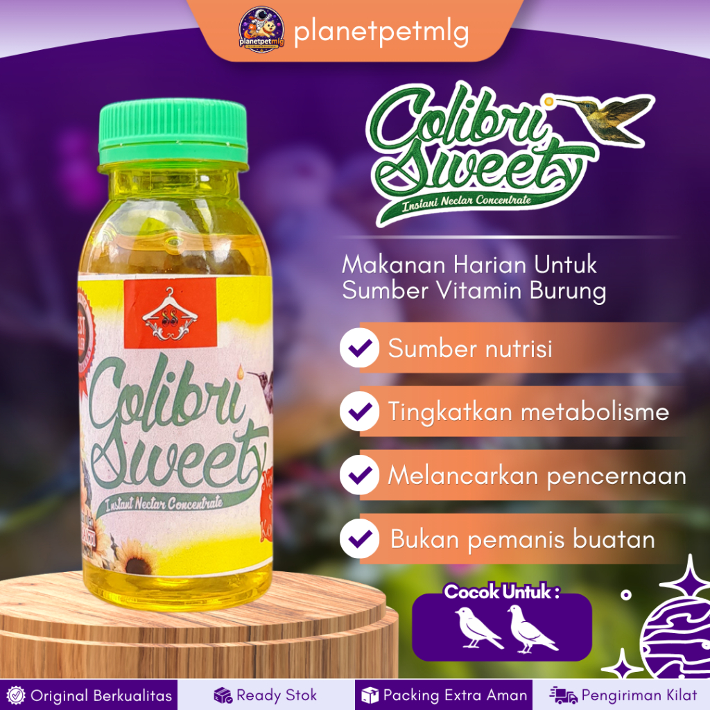 COLIBRI SWEET 100 ML BOTOL - Colibri Sweet Vitamin Burung Untuk Makanan Harian BY SINAR SAKTI