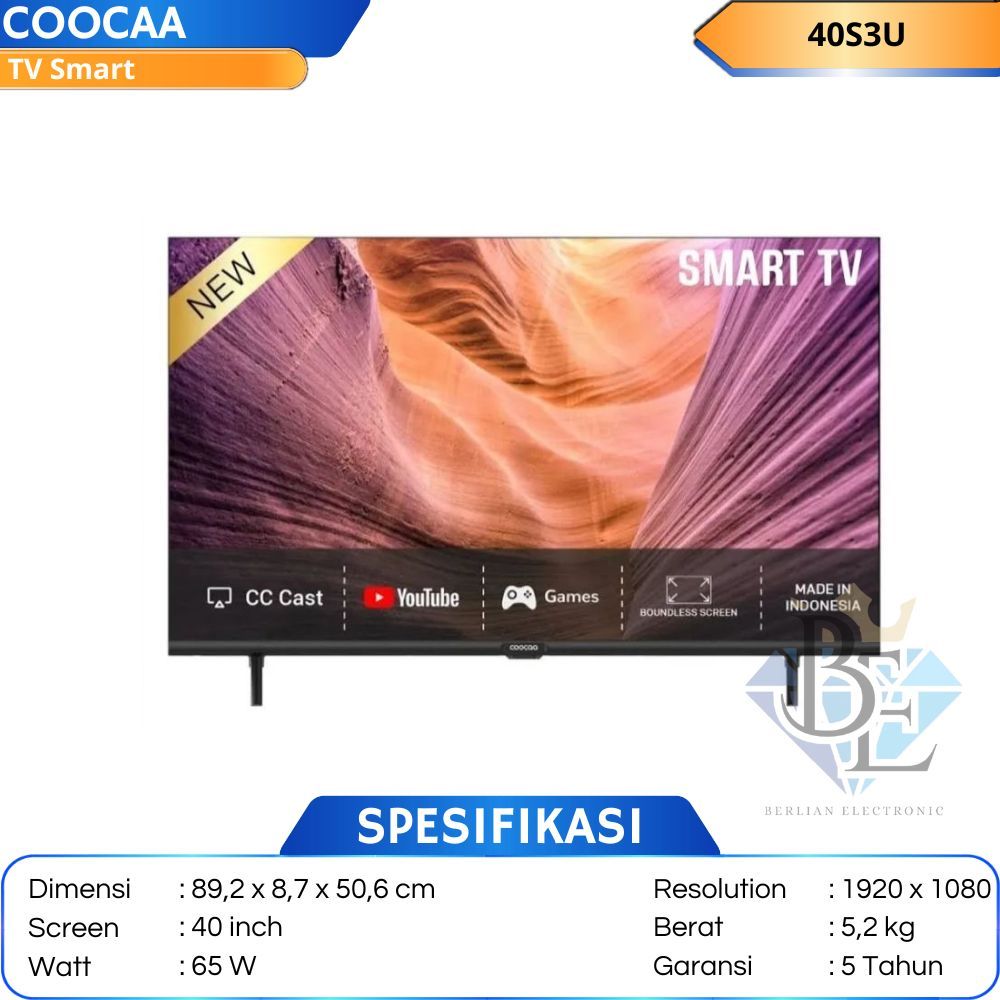 COOCAA TV SMART 40 INCH 40s3u