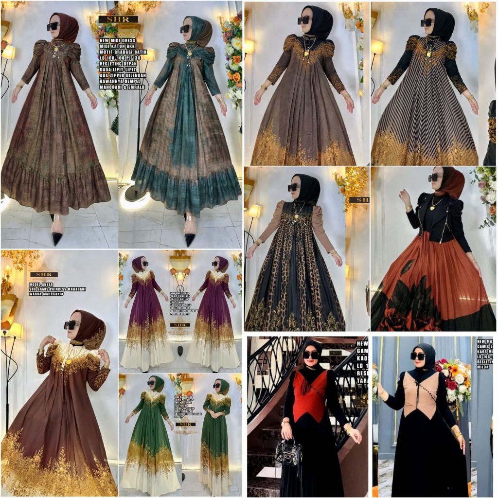 COD  NEW SHR ORI 100% DRESS MAXI GAMIS MIDI katun bkk gradasi leopard kaos rajut princess mix ceruty