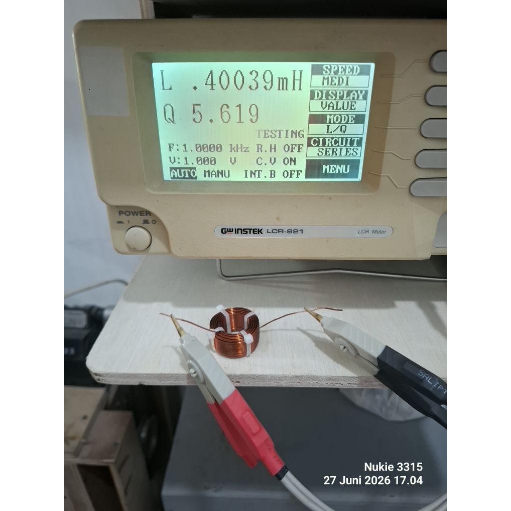 coil lilitan crossover pasif 0.40mh 0.8mm