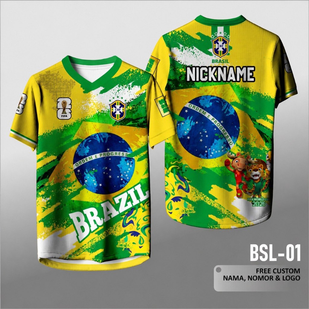 jersey kaos brasil piala dunia 2026 kaos piala dunia lengan pendek