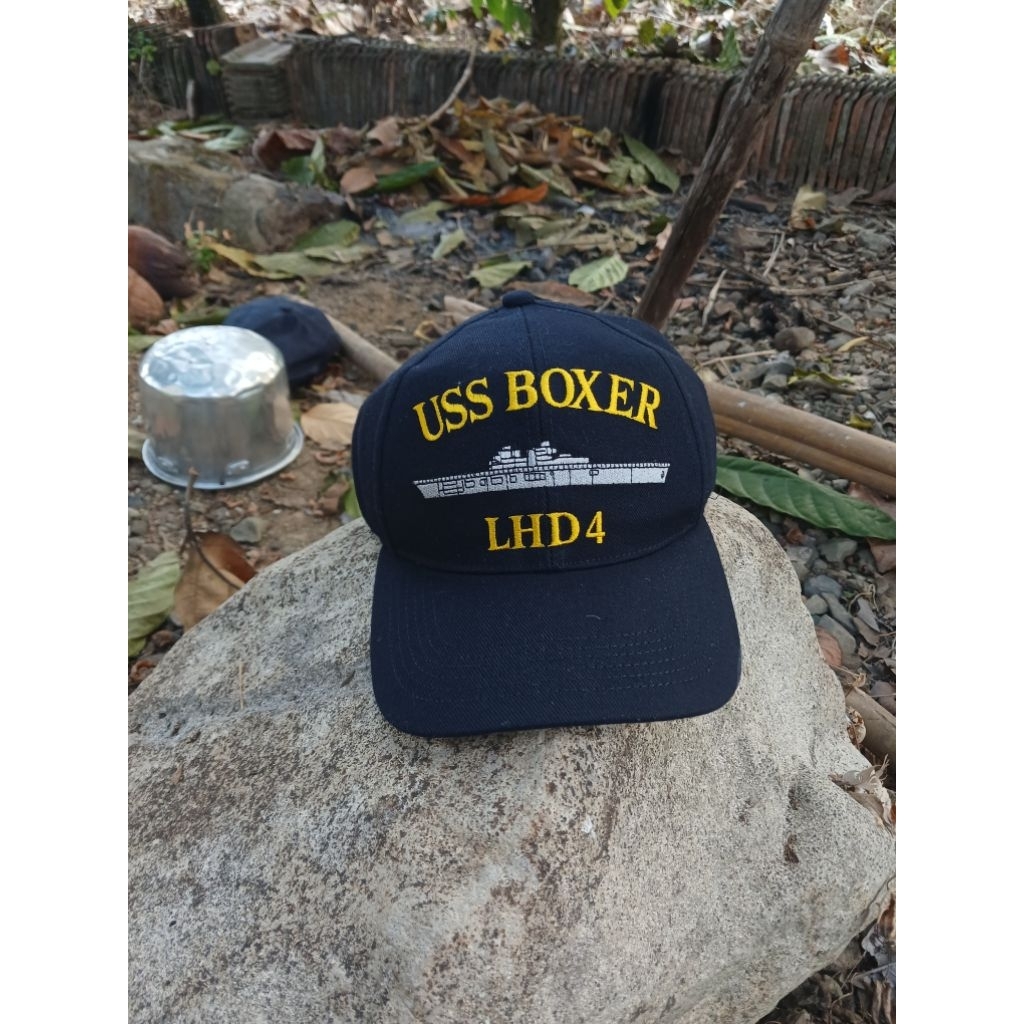 USS Boxer Vintage A Frame Cap