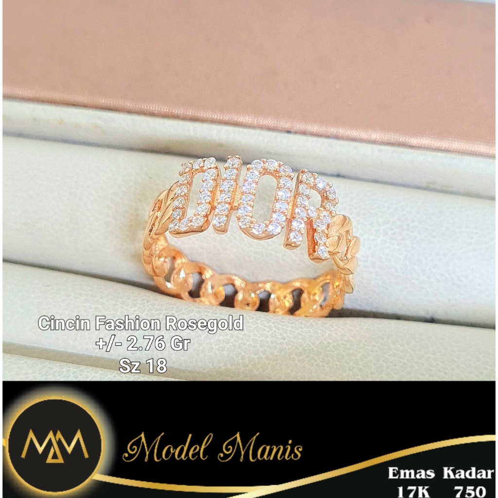 Cincin Fashion Sisik Naga Rosegold 750 kadar 17k