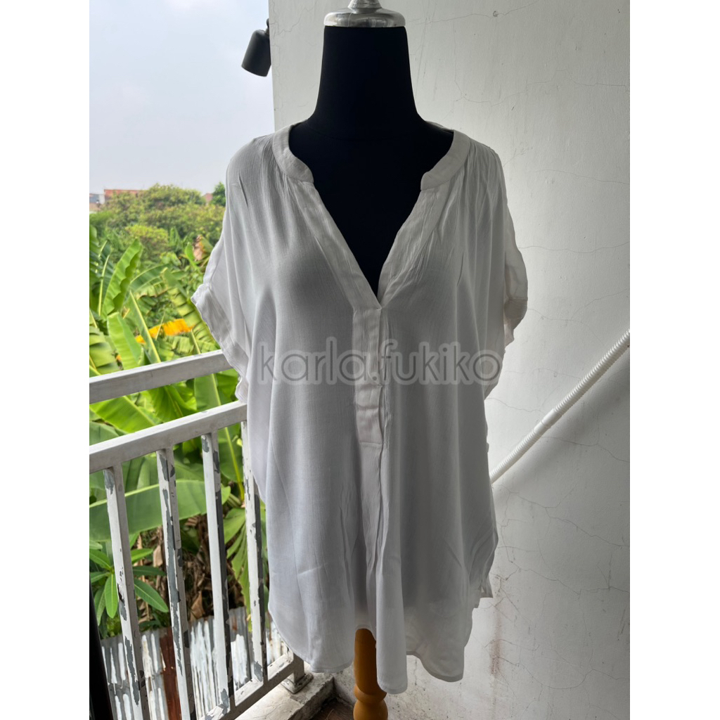 blouse putih big size jumbo preloved