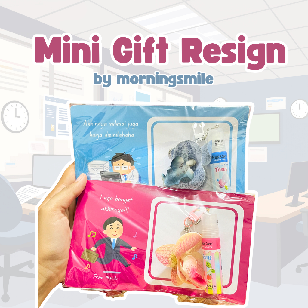 Mini Gift Resign Custom | Hadiah Perpisahan Rekan Kerja | Kado Farewell Kantor | Custom Nama & Ucapa
