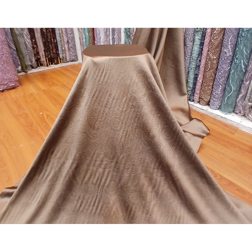 kain motif dior jaquar silk/bahan dior motif premium