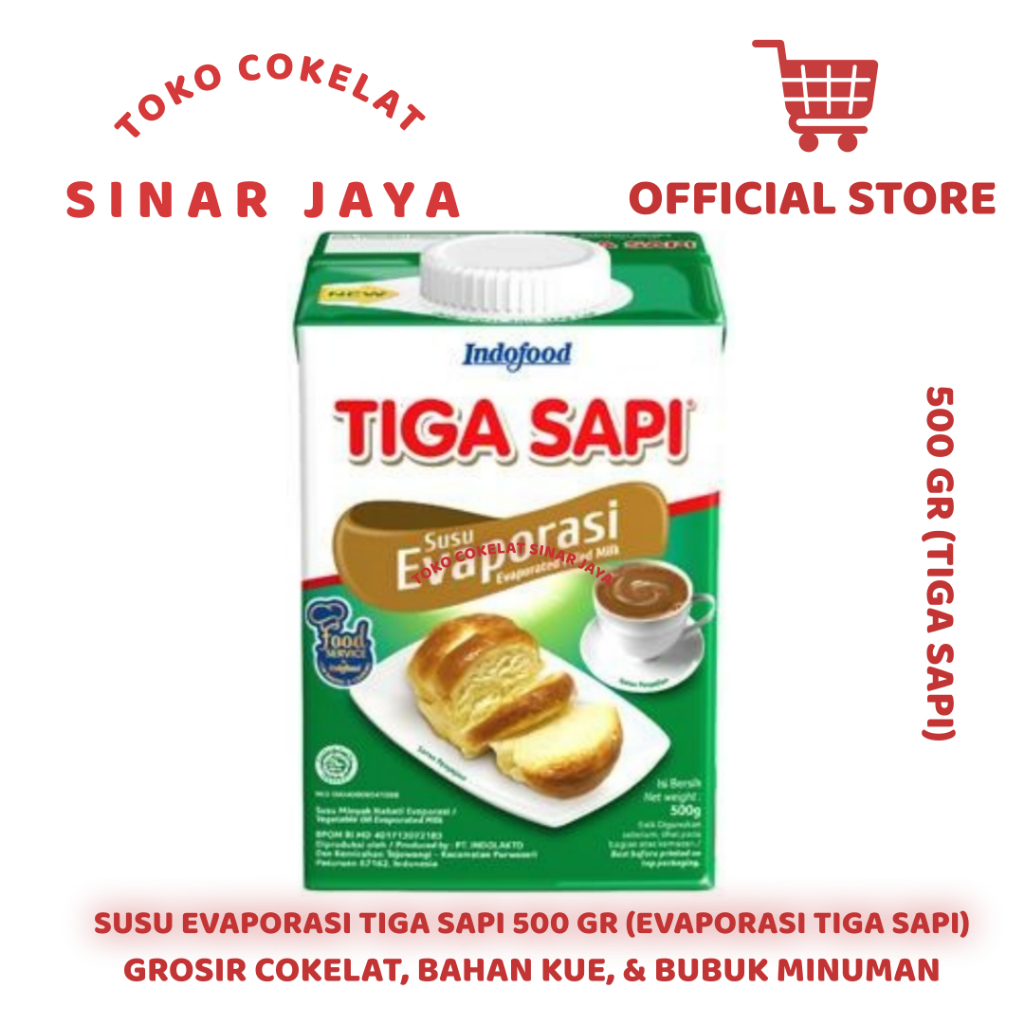 Tiga Sapi Susu Evaporasi 500 Gr - Susu Evaporasi Berkualitas (Expired Panjang)