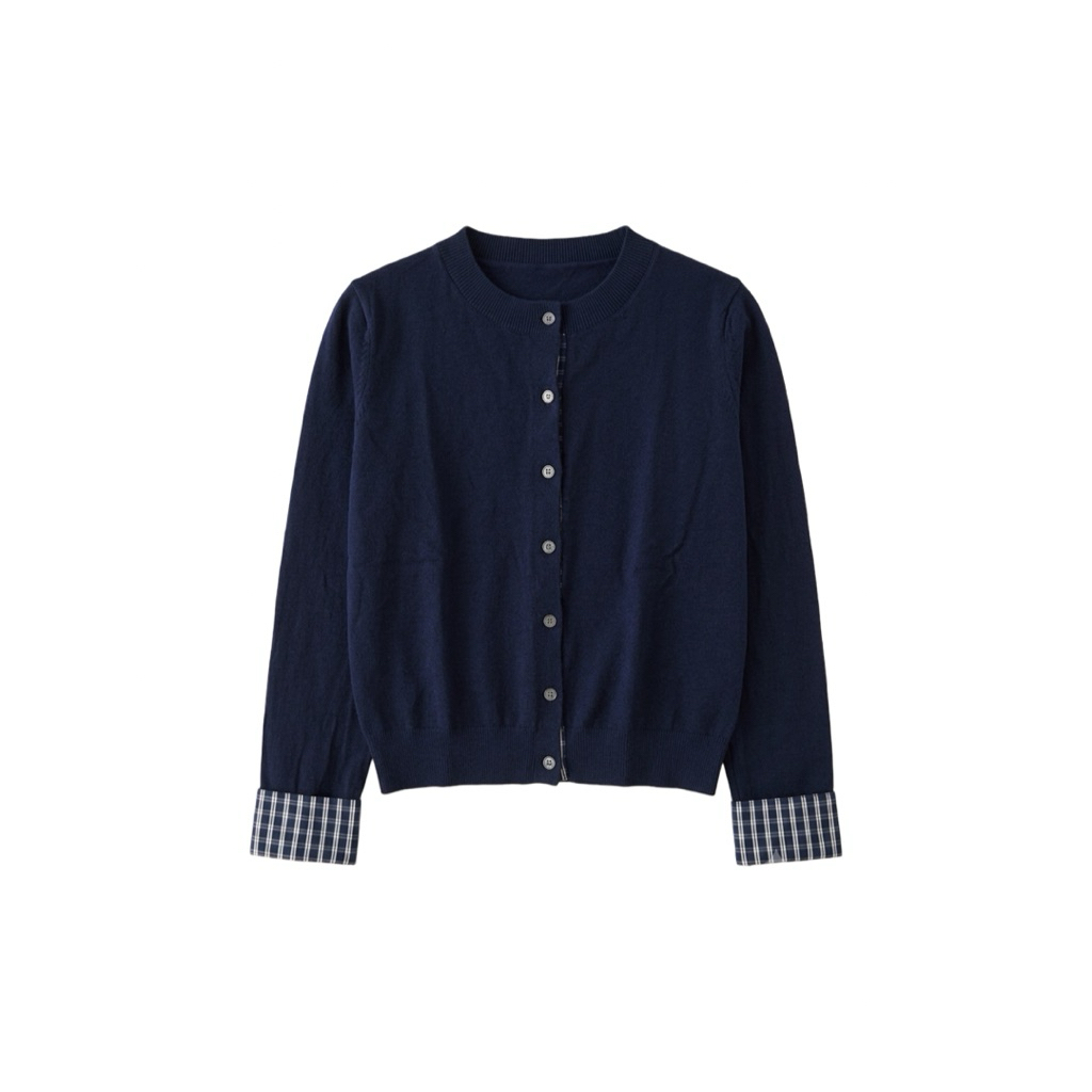 PREORDER plaid sleeves cardigan