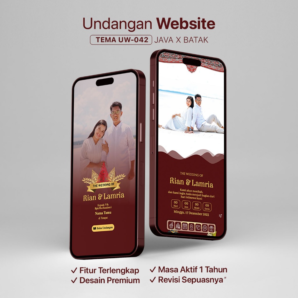 UW-042| Undangan Digital Website Java x Batak - Undangan Web