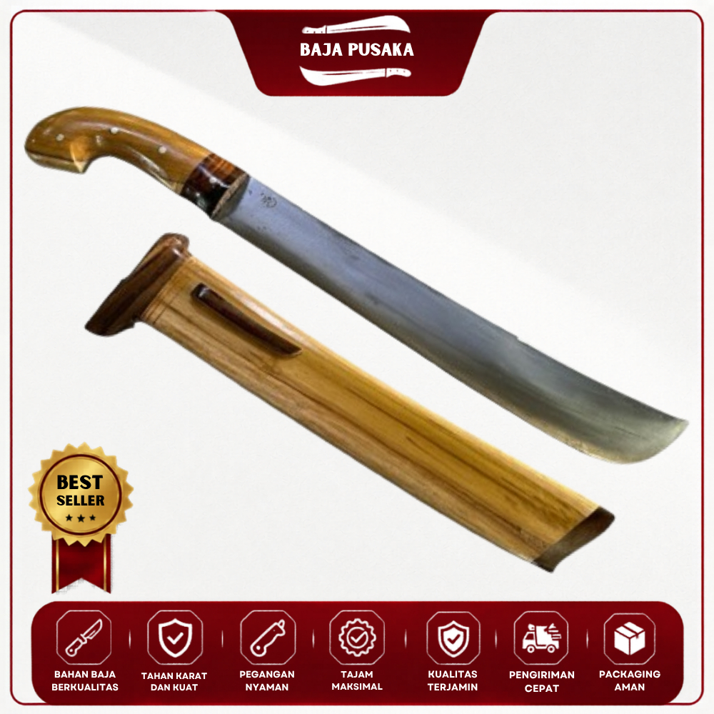 Golok Kebun Baja Per Asli Duralium Fulltang Alat Berkebun Tebas Bambu Potong Kayu Multifungsi | Kode
