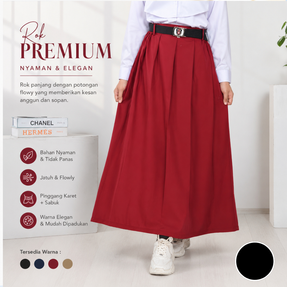 Rok Rempel SD Premium | Model Rapi dan Elegan | Ready Semua Ukuran