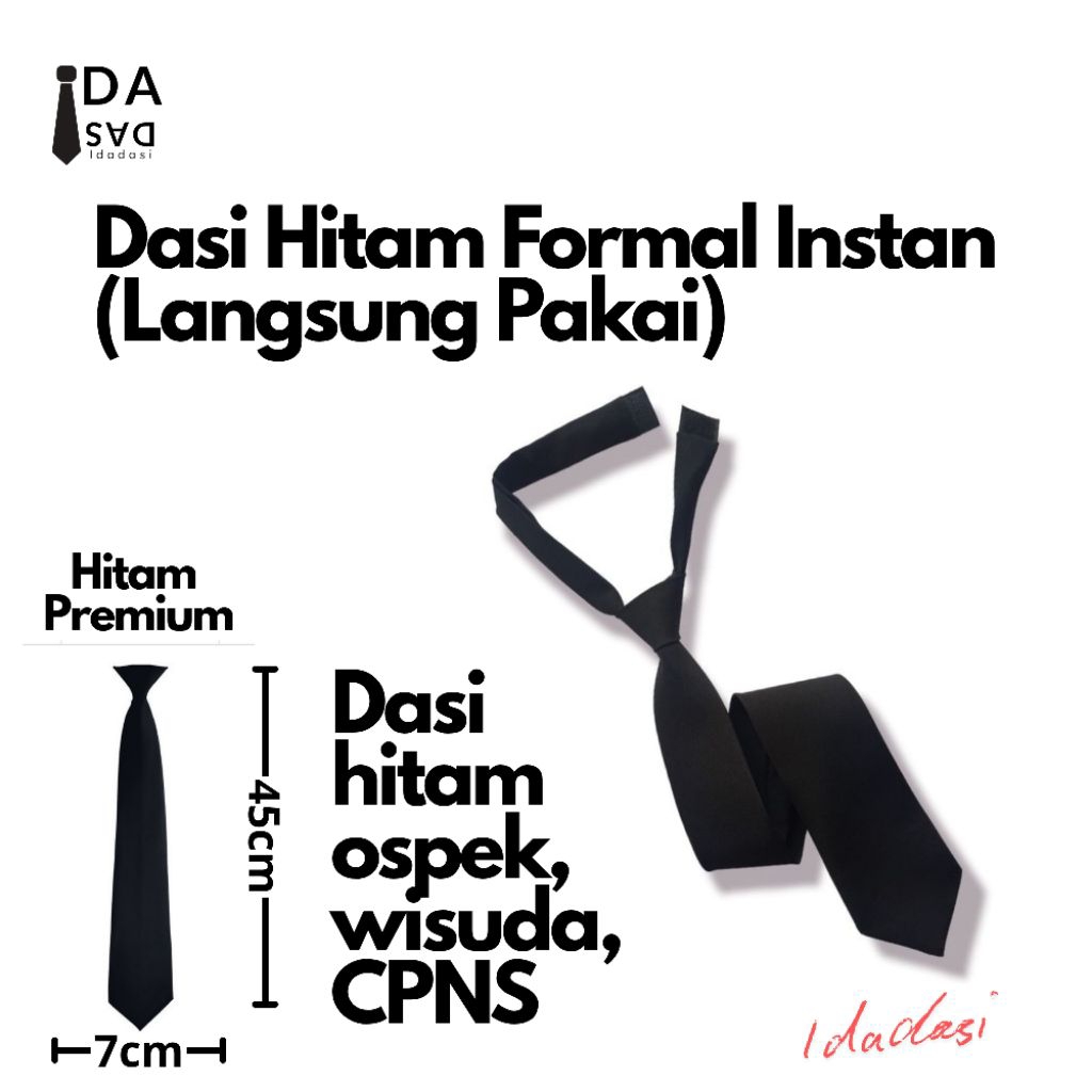 DASI HITAM PREMIUM INSTAN | DASI HITAM OSPEK WISUDA CPNS