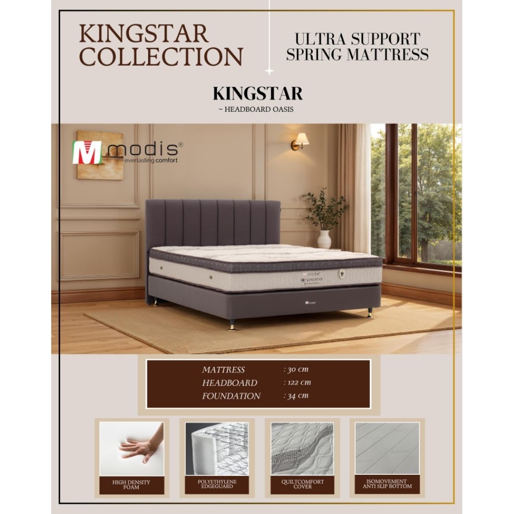 Kasur Kingstar Modis Soring Bed - Tebal Matras 30cn - 180x200cn