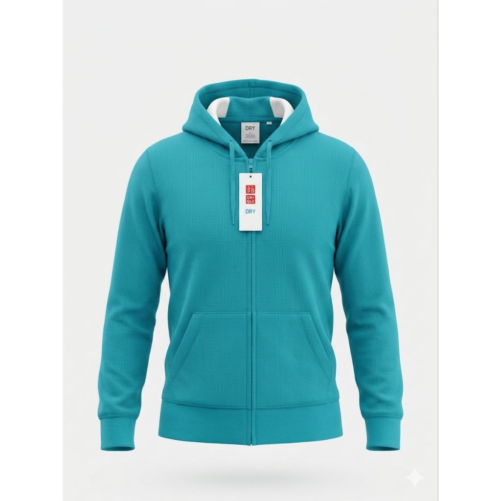 Jaket ZipHoodie Uniqlo bekas/second/pl/preloved, jaket y2k, jaket running, jaket uniqlo, jaket murah
