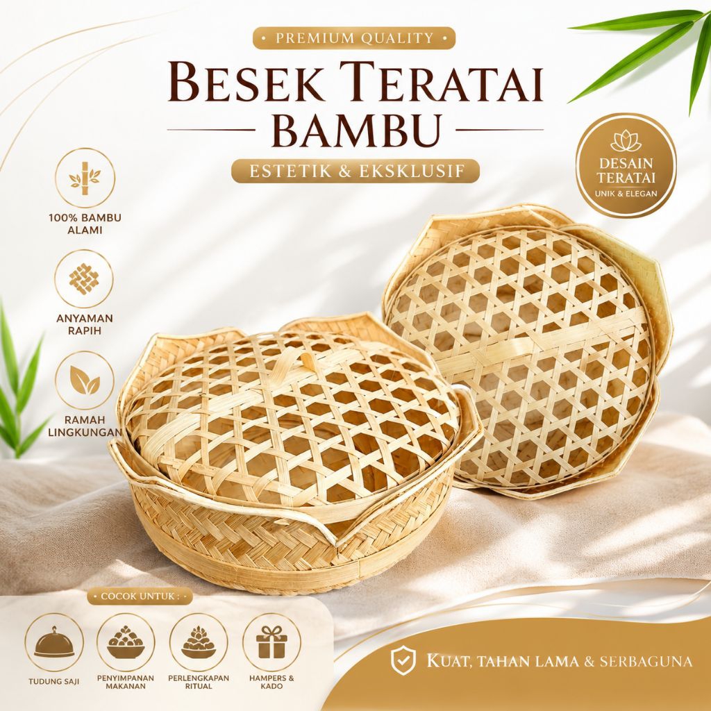 sangan bunga teratai - besek teratai tutup - hampers bentuk teratai - besek bambu cantik - tempat ma