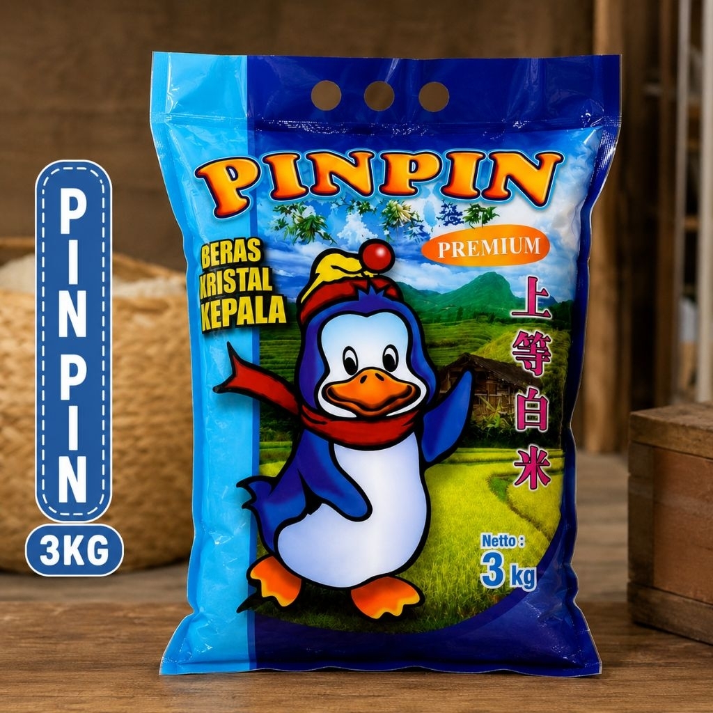 Beras Pin Pin 3kg - Berkualitas Tinggi, Pilihan Beras Segar, Beras Premium