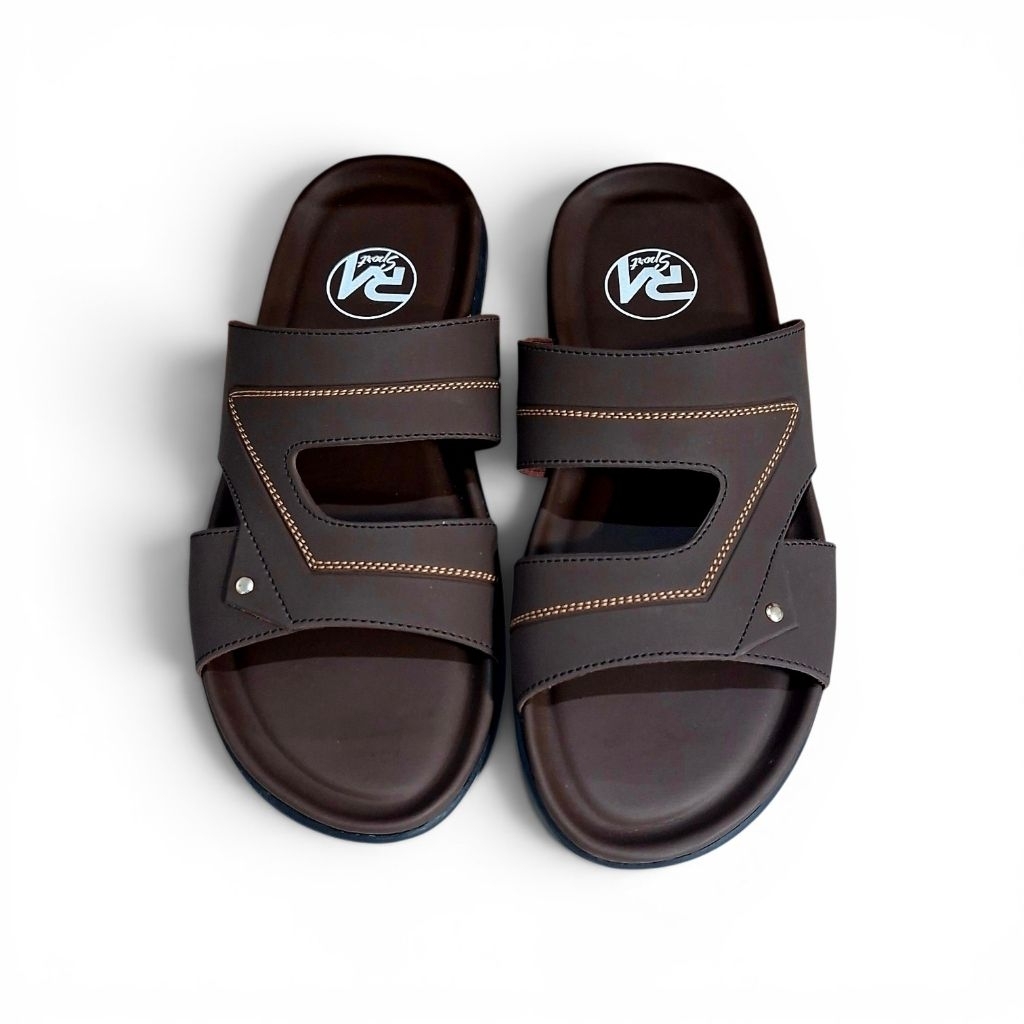 Sandal Slop Pria Kulit Premium Trendy Casual RM Sport Size 39-43