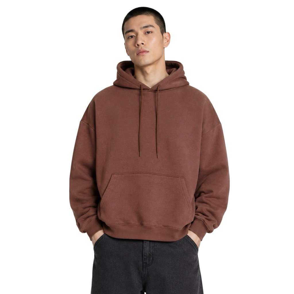 Oversized Boxy Fit Hoodie Brown