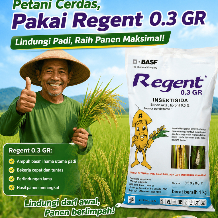 Regent bubuk 1 kg (Insektisida hama padi, bawang merah, jagung)