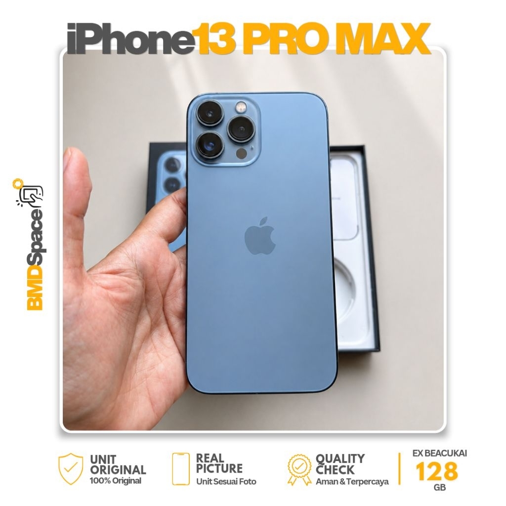 iPhone 13 PRO MAX 128GB inter Beacukai IMEI Permanen Blue 100% Original Resmi Second