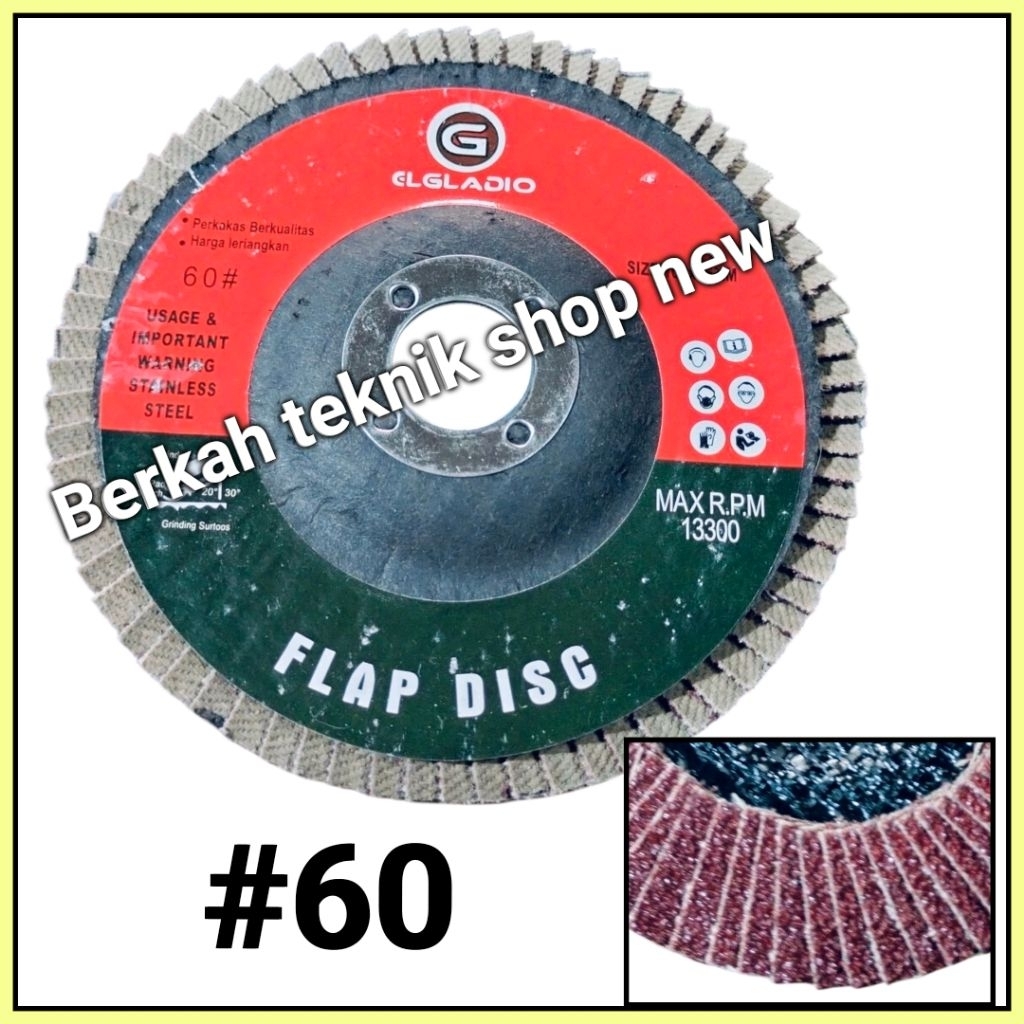 FLAP DISC / AMPLAS SUSUN #60 (kasar) mata gerinda 4" amplas kayu grit 60