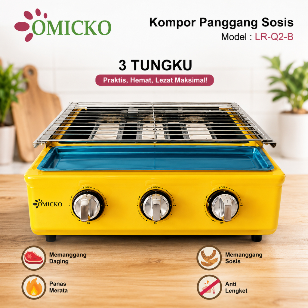 baru PANGGANGAN SOSIS 3 TUNGKU OMICKO