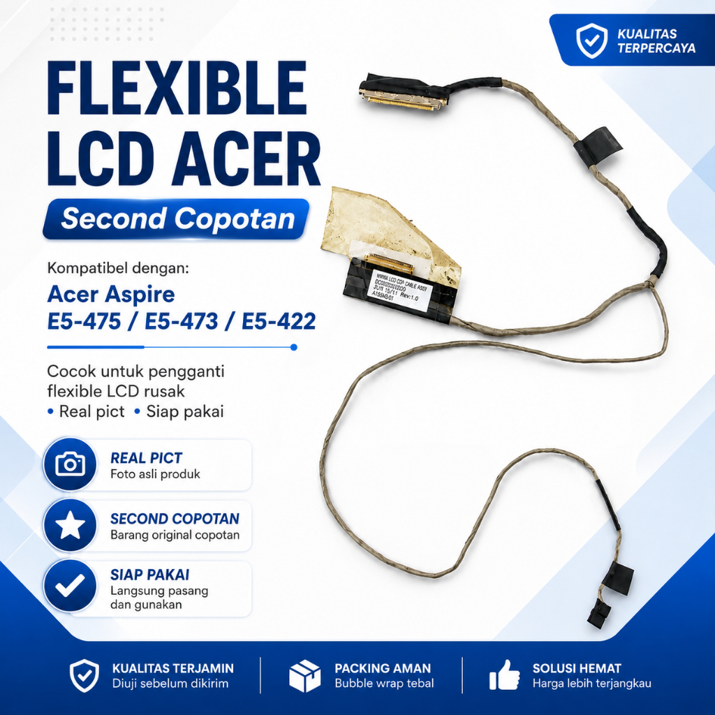 Flexible LCD Acer Aspire E5-475 E5-473 E5-422 | Kabel Fleksibel Layar Laptop Second Copotan