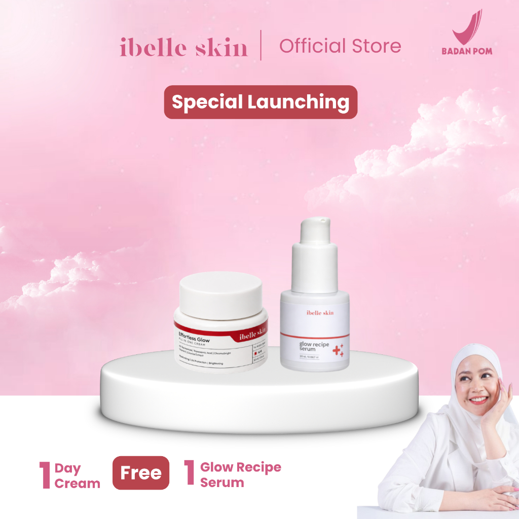 Paket Perfect Match – 1 Pcs Day Cream + 1 Pcs Glow Recipe Serum | Niacinamide, Tranexamic, Ceramide 