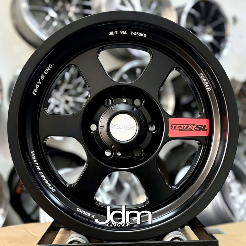 velg racing ring 17 TE37 XT SL FLOW FORMING LEBAR 8 velg mobil r17 pajero Hilux velg racing ring 17 